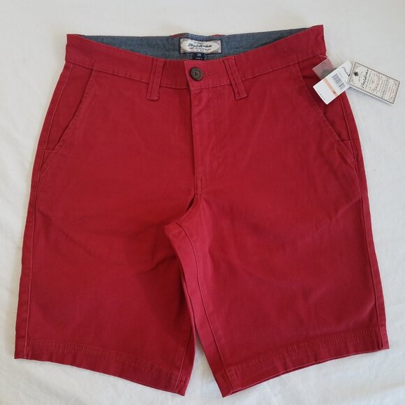 Flag & Anthem Mens Red Chino Shorts SIZE 28 READ 31-32 Stretch 10" Inseam - Picture 1 of 9